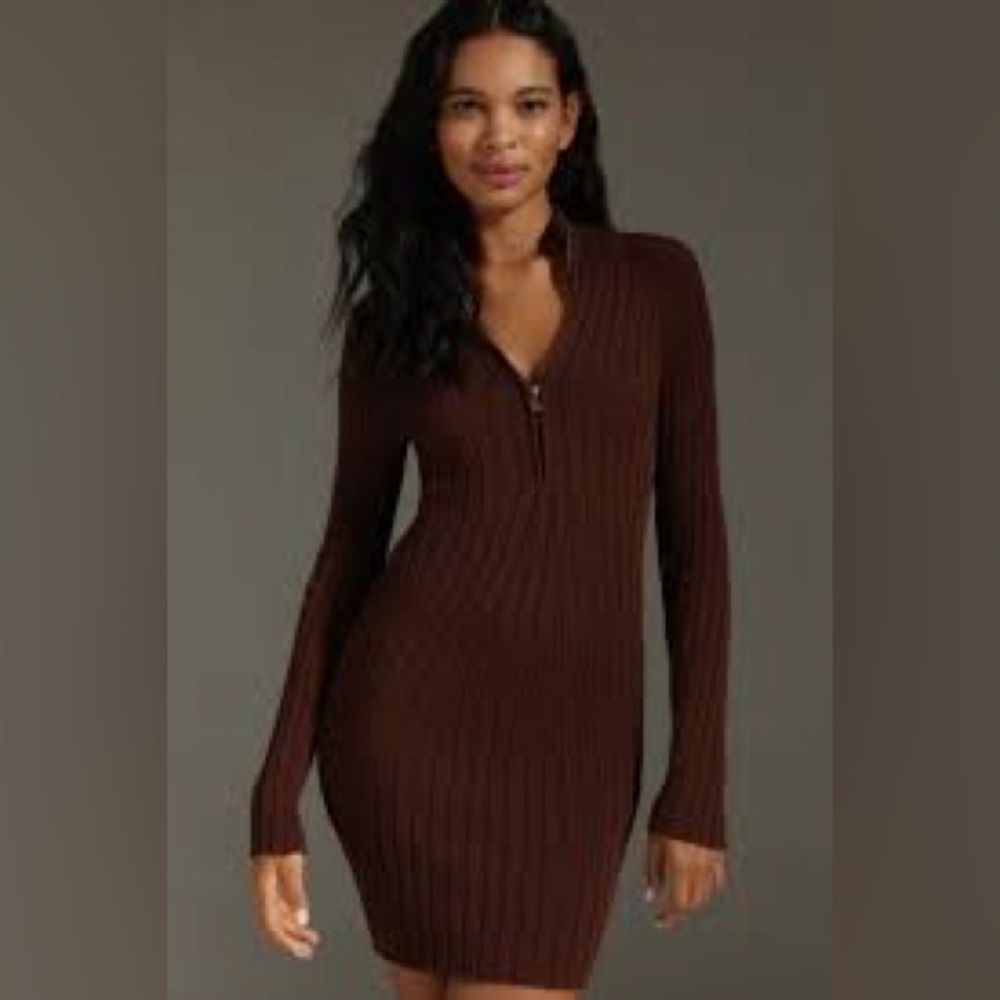 Pilcro  Ribbed Long Sleeve Bodycon Dress - Picture 2 of 6
